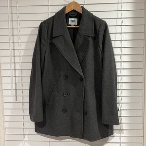 Old Navy Women’s Pea Coat, Heather Gray, Size Large, NEVER WORN